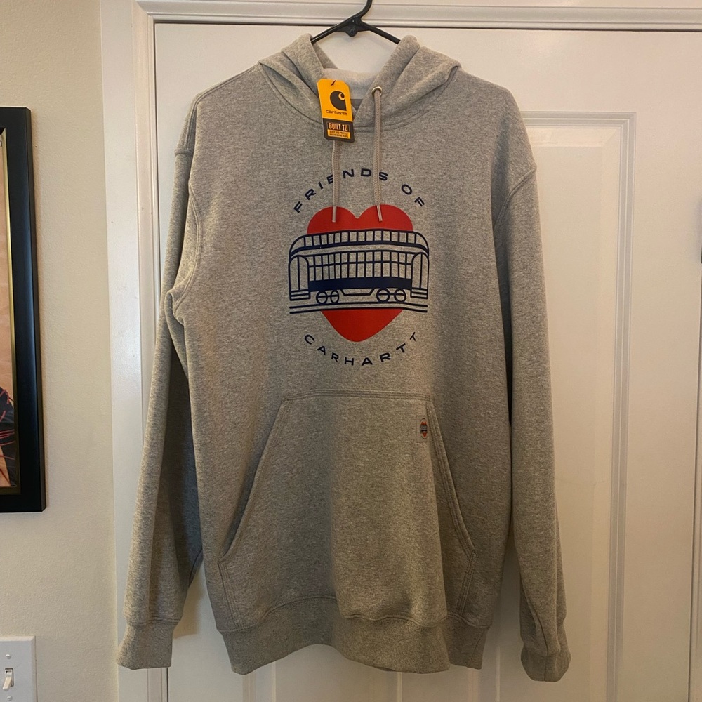 NEW Carhartt Heather Grey Hoodie "Friends of Carhartt" Vintage Logo